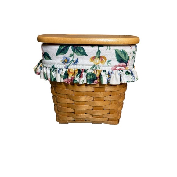Longaberger 2001 Tissue Kleenex Basket Lid FloralFabric Insert Plastic Liner‎